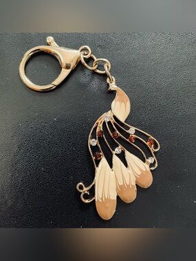 ⚡️ Peacock Keyring/Bag Charm Lobster clasp.  NEW! Cute!